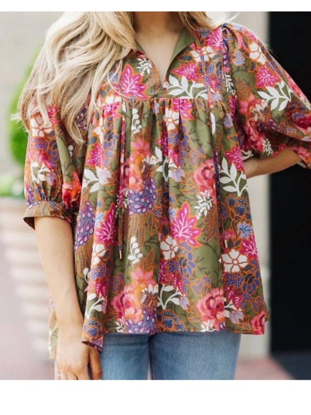 J. Marie Hayes Puff Sleeve Top